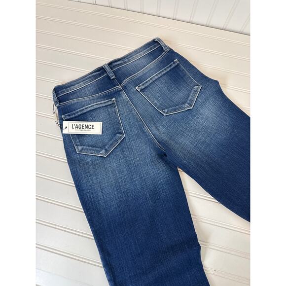 NWT L’AGENCE Dean High Rise Cigarette Leg Jeans Sequoia Blue Womens Size 25 - Picture 4 of 8